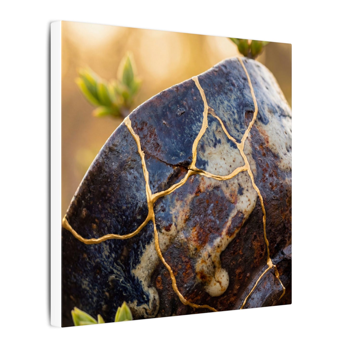 Fukinsei Rust Patina Canvas Art - Kintsugi Gold Repair