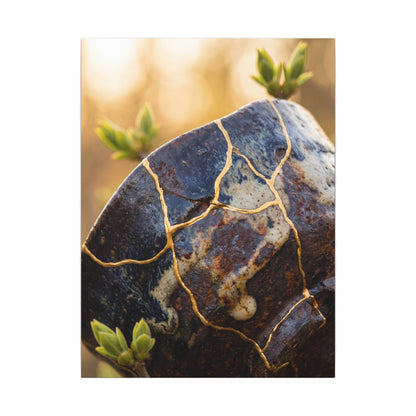 Fukinsei Rust Patina Canvas Art - Kintsugi Gold Repair
