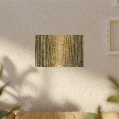 Bamboo Grove Winter Canvas Art | Japandi Elegant Design