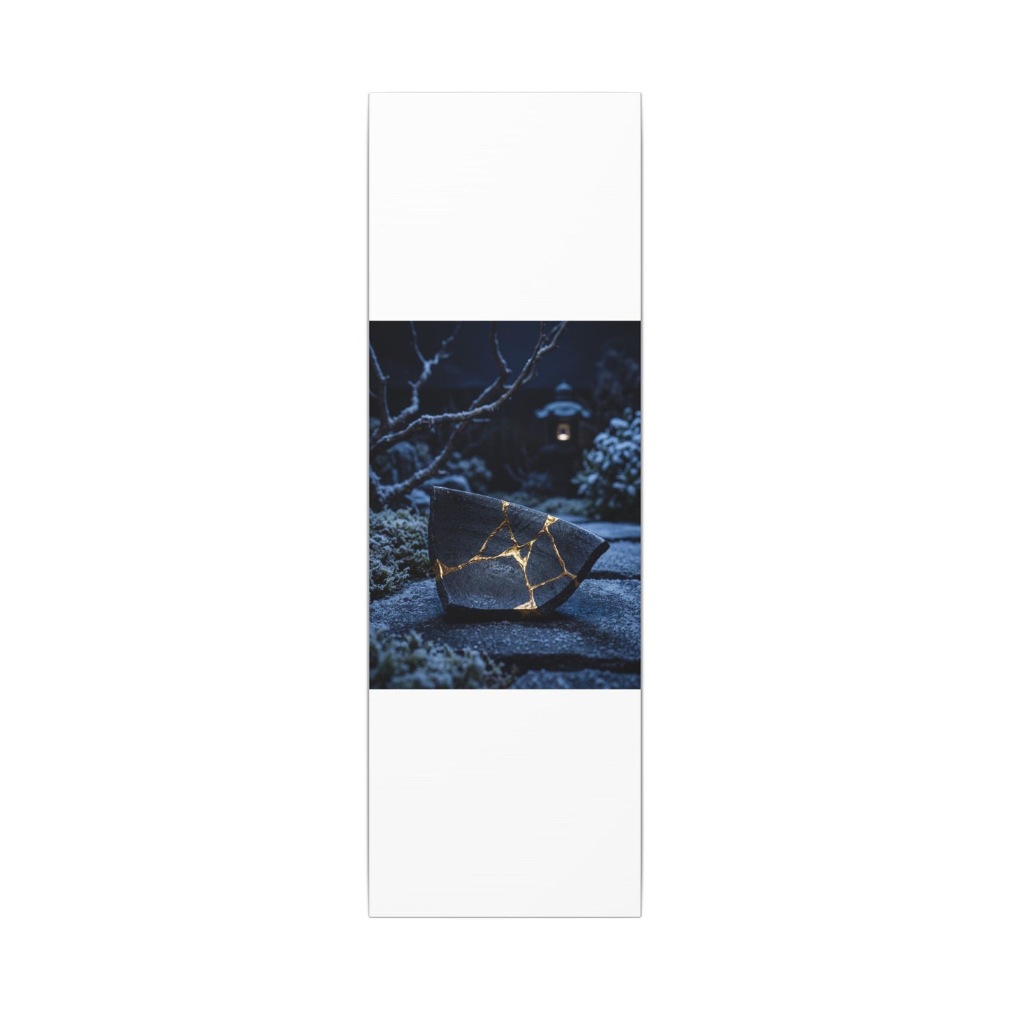 Moonlit Garden Winter Canvas Art | Kintsugi Artful Design