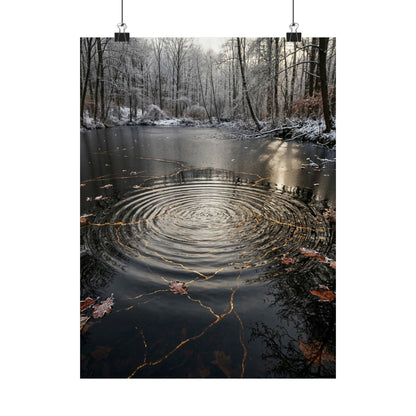 Water Ripple Wall Art Print | Winter Kintsugi Broken Beauty Art