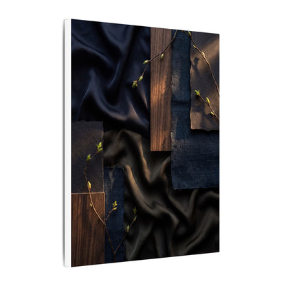 Silk Drape Spring Canvas Art | Dark Japandi Moody Design