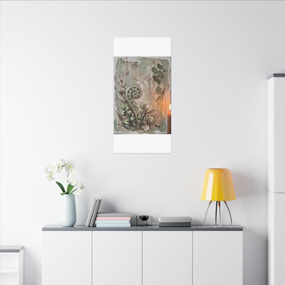 Datsuzoku Fern Unfurling Canvas Art - Japandi Texture