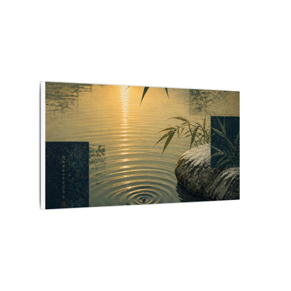 Zen Water Ripple in Golden Hour | Ukiyo E Inspired Canvas Art