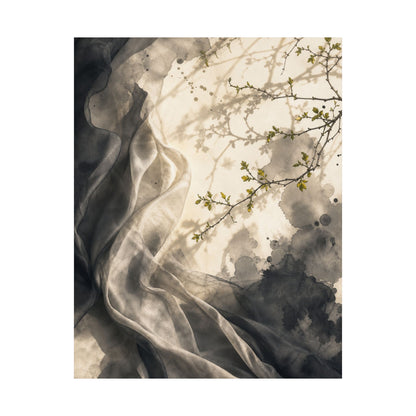 Silk Drape Spring Wall Art Print | Japandi Earthy Design
