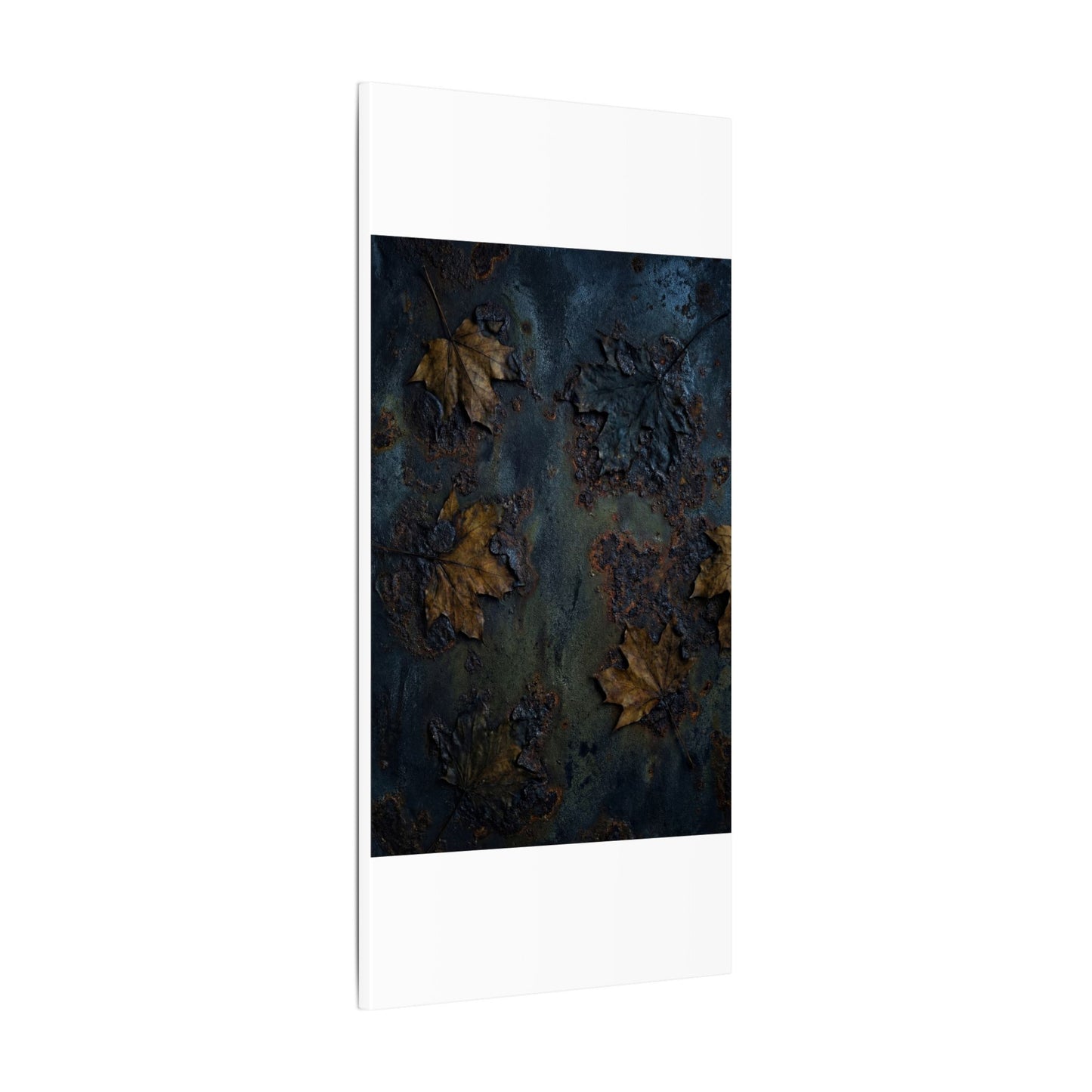 Shibui Rust Patina Canvas Art - Dark Japandi Charcoal Ink