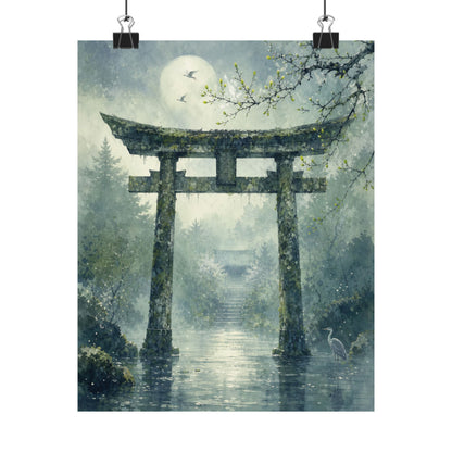 Datsuzoku Torii Gate Wall Art Print - Japandi Watercolor