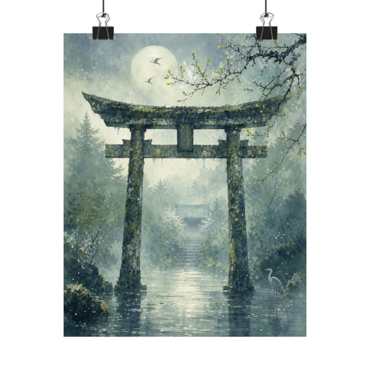 Datsuzoku Torii Gate Wall Art Print - Japandi Watercolor
