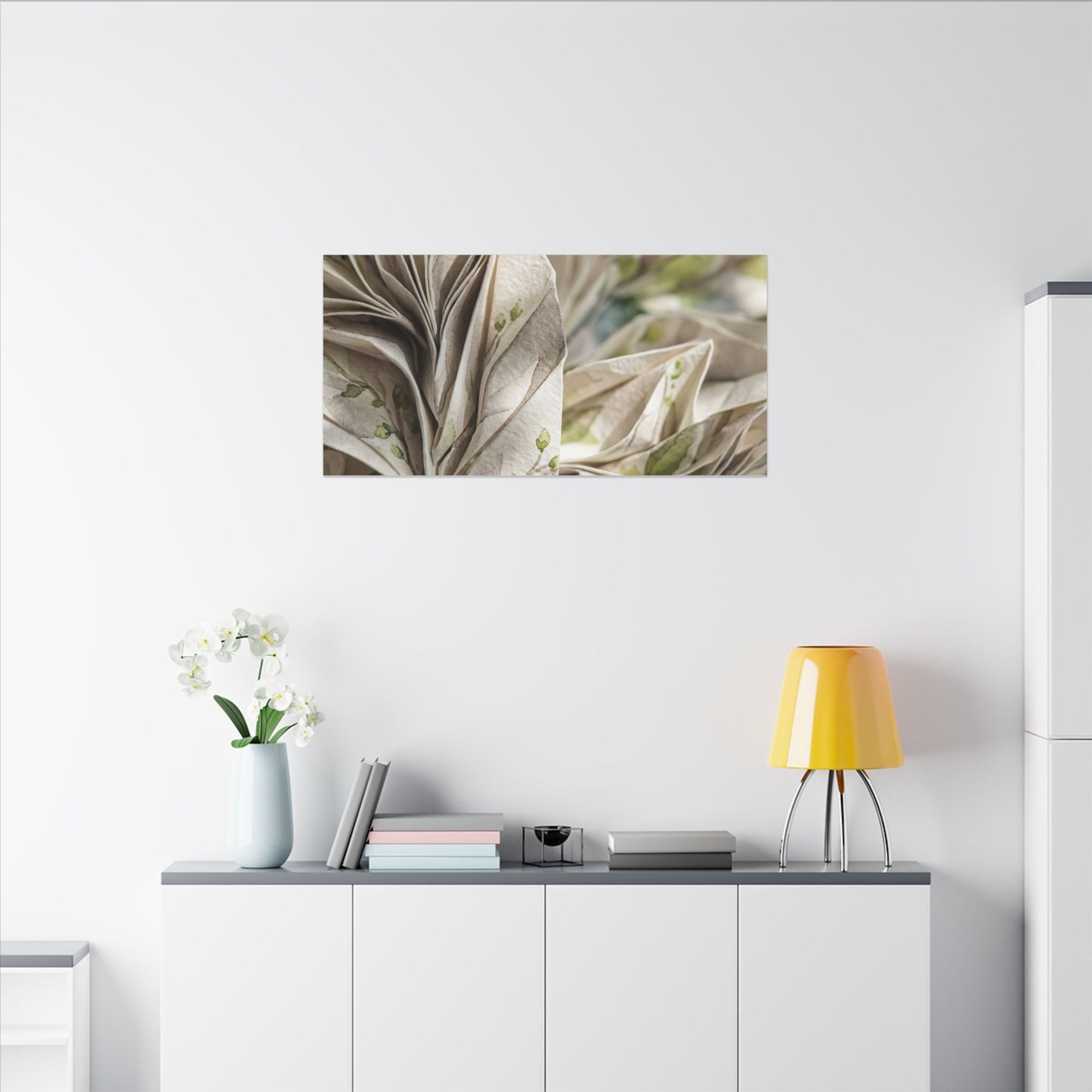 Fukinsei Paper Fold Canvas Art - Japandi Watercolor