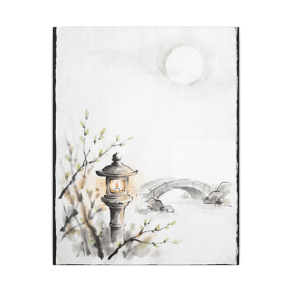 Moonlit Garden Spring Canvas Art | Zen Contemplative Design