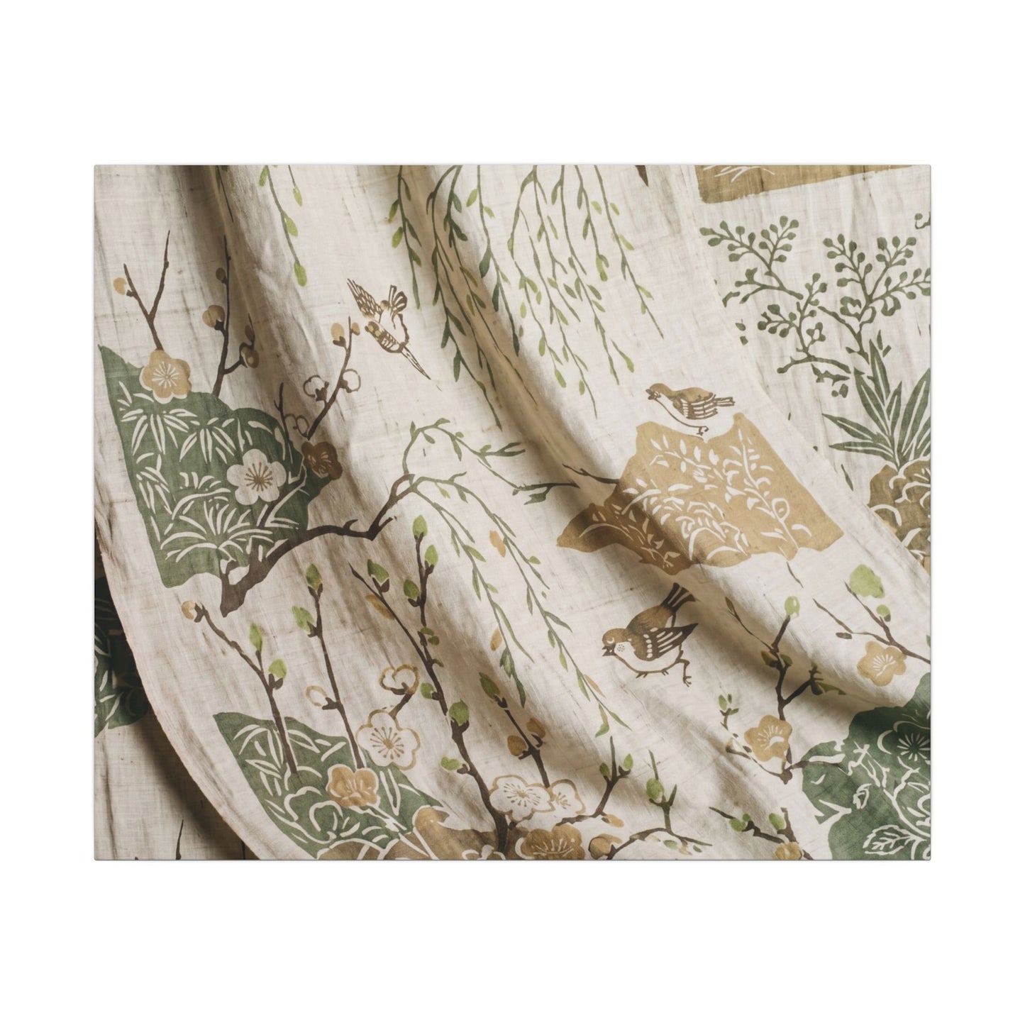 Silk Drape Canvas Art | Spring Japandi Japanese Pattern Art