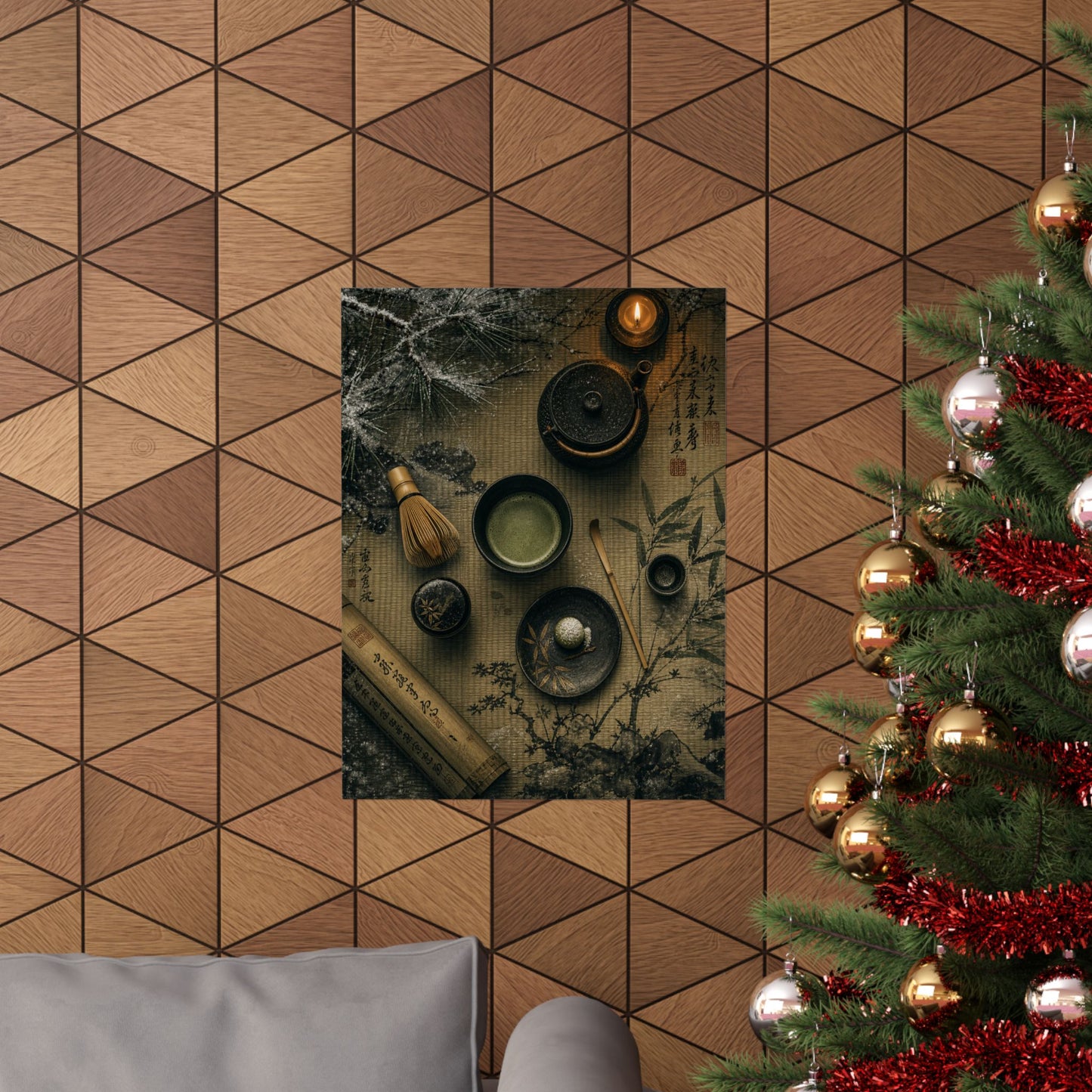 Tea Ceremony Winter Wall Art Print | Zen Calm Design