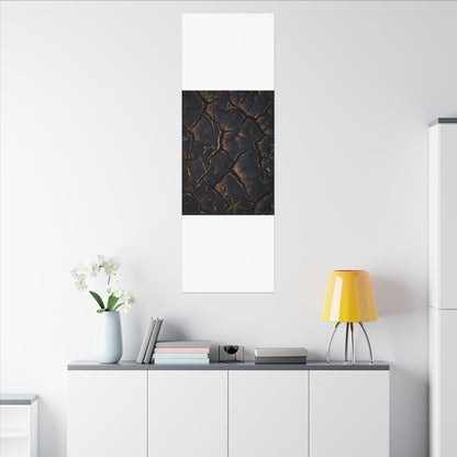 Cracked Earth Moody Minimal Canvas Art | Luxurious Dark Japandi Art