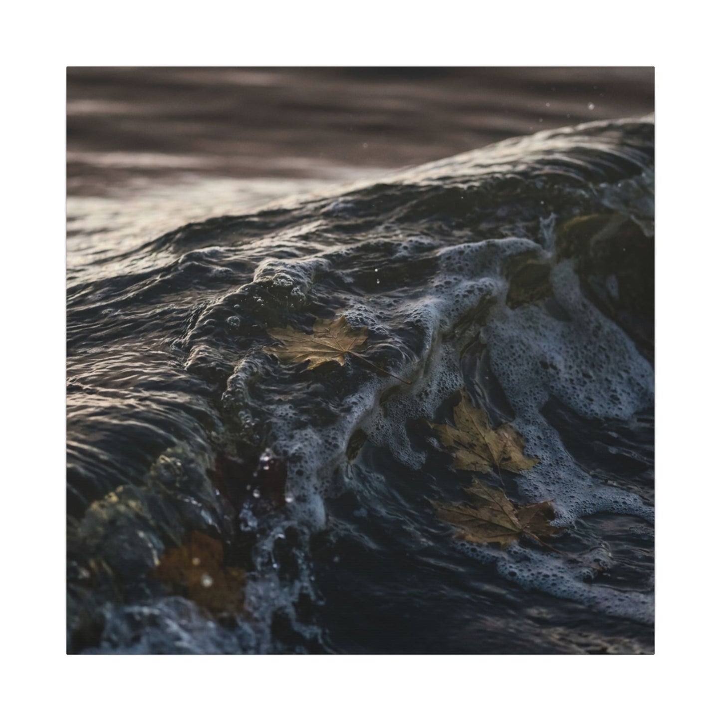 Dark Japandi Ocean Wave in Dawn | Moody Minimal Canvas Art