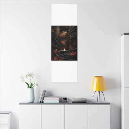 Silk Drape Autumn Canvas Art | Dark Japandi Moody Design