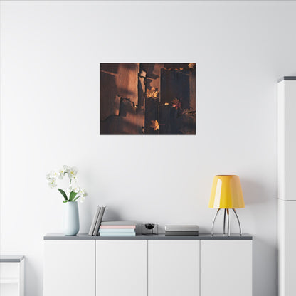 Seijaku Rust Patina Canvas Art - Dark Japandi Shadow Zen