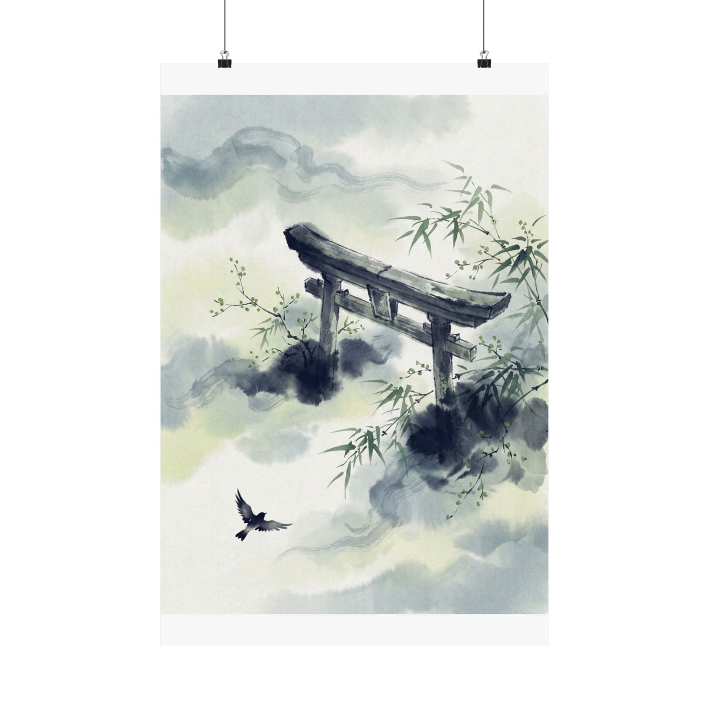 Torii Gate Spring Wall Art Print | Zen Peaceful Design
