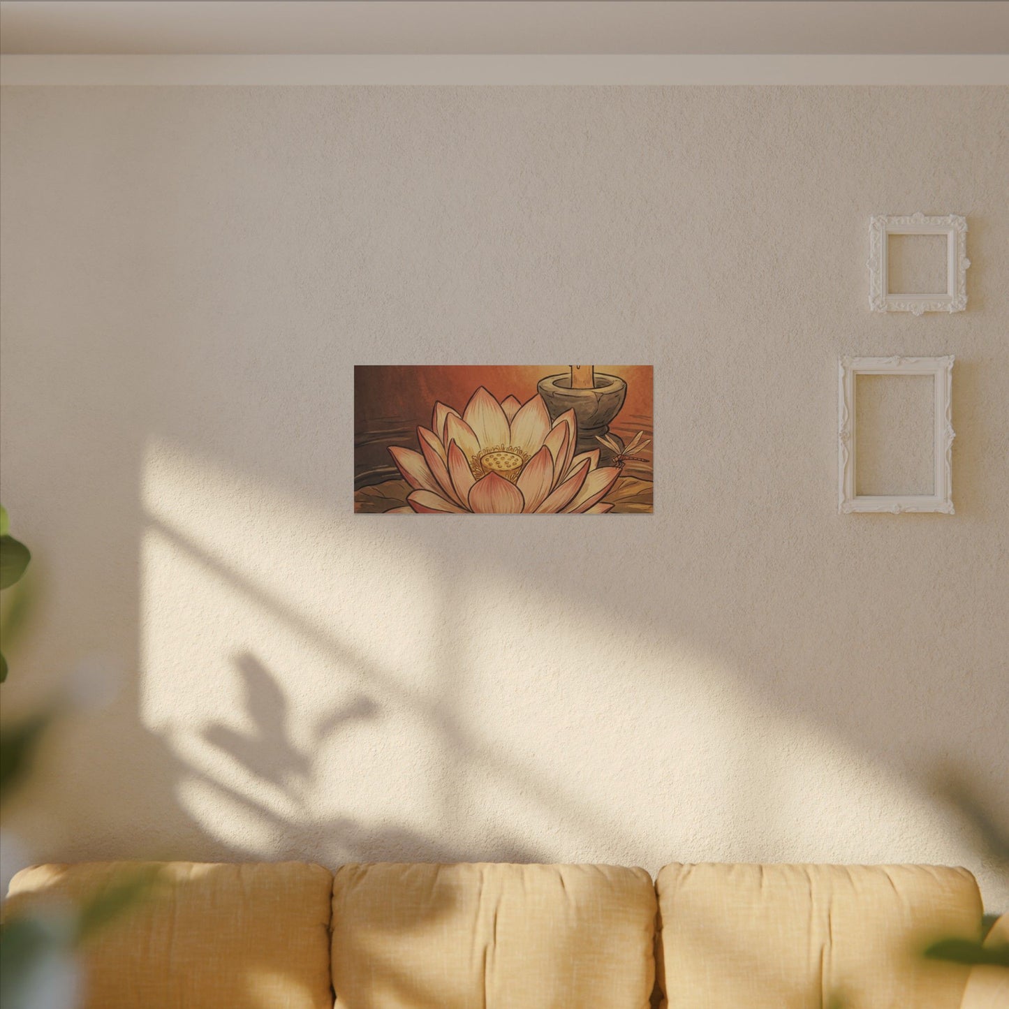Lotus Flower Summer Canvas Art | Zen Contemplative Design