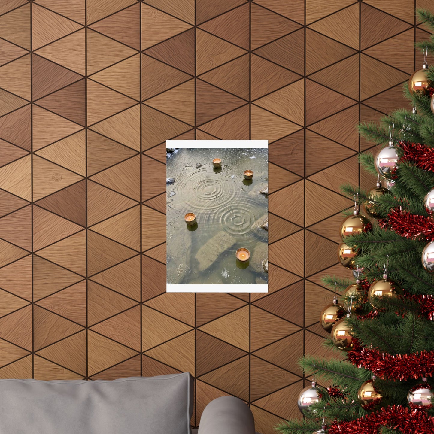 Fukinsei Water Ripple Wall Art Print - Japandi Japanese Pattern