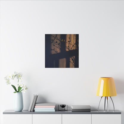 Shadow Play Canvas Art | Spring Dark Japandi Shadow Zen Art