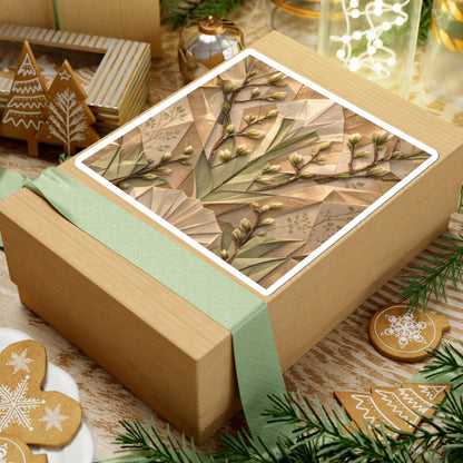 Earthy Paper Fold Sticker - Japanese Pattern Japandi