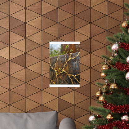 Philosophical Rust Patina Wall Art Print - Gold Repair Kintsugi