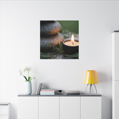 Warm River Stones Canvas Art - Japanese Pattern Japandi