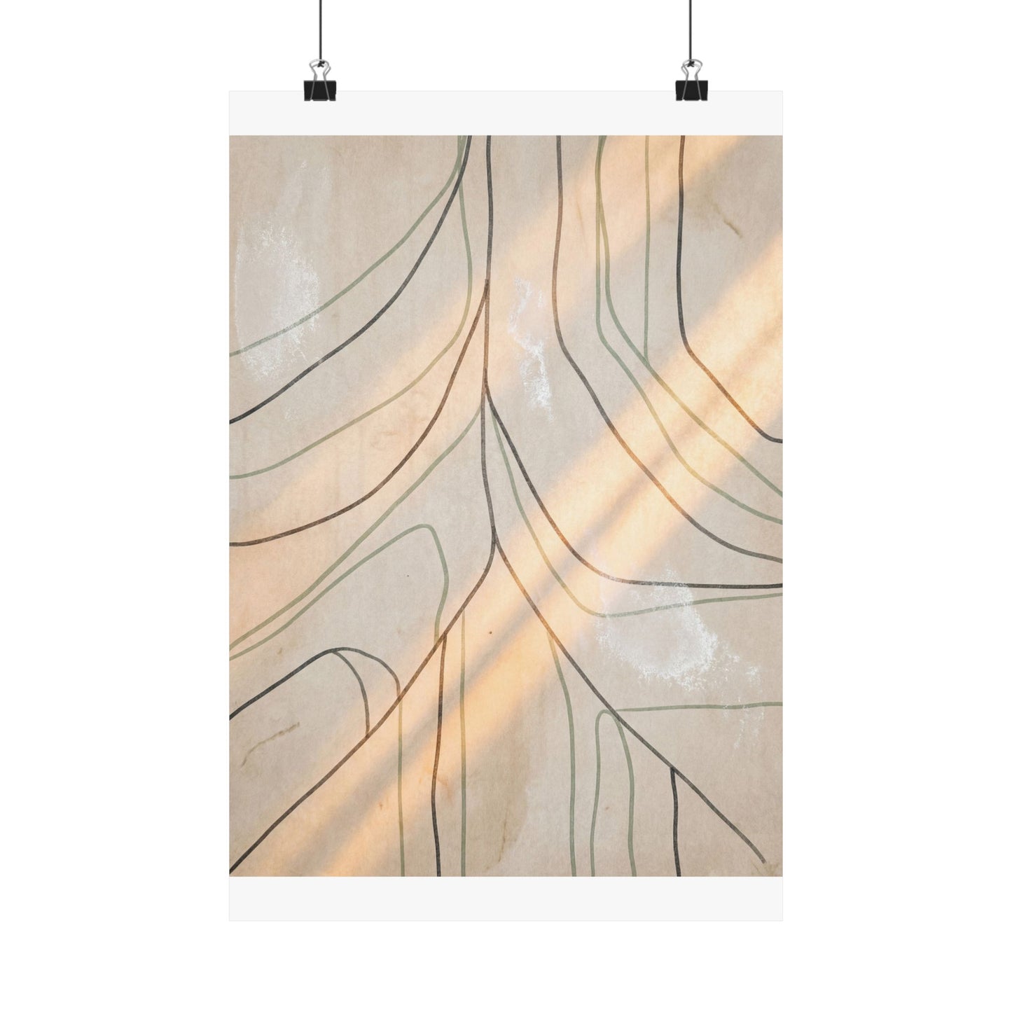 Winter Shoji Screen Minimal Line Wall Art Print | Elegant Decor Art Print
