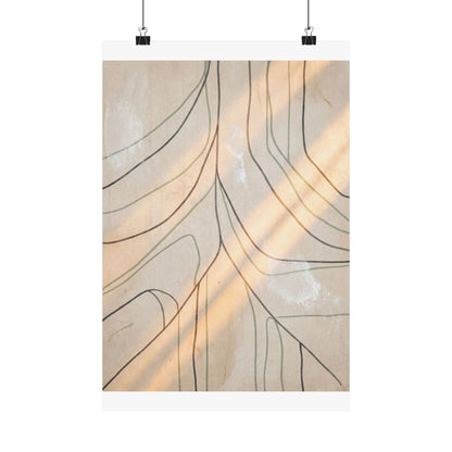 Winter Shoji Screen Minimal Line Wall Art Print | Elegant Decor Art Print