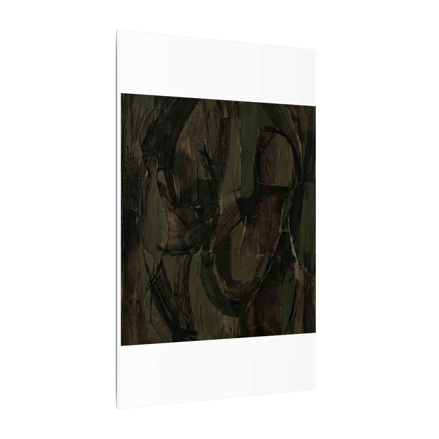 Mixed Media Dark Japandi Textured Canvas Art