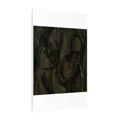 Mixed Media Dark Japandi Textured Canvas Art