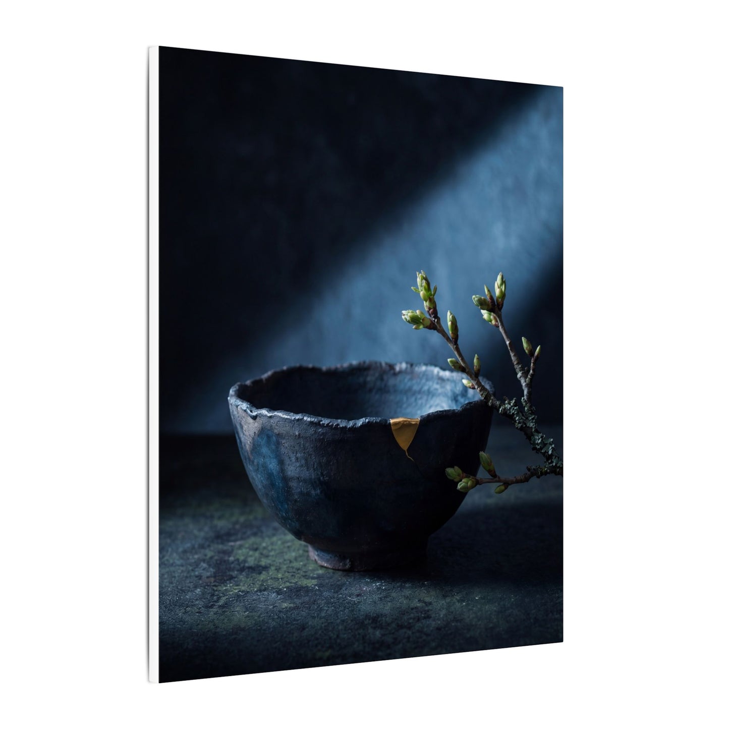 Ceramic Bowl Shadow Zen Canvas Art | Sophisticated Dark Japandi Art