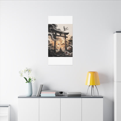 Torii Gate Ukiyo E Inspired Canvas Art | Serene Zen Art