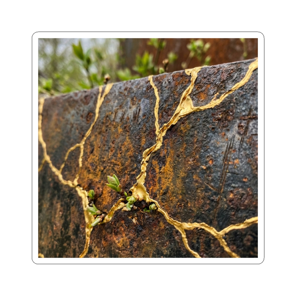 Kintsugi Rust Patina in Overcast | Gold Repair Sticker