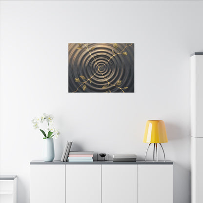 Kanso Water Ripple Canvas Art - Kintsugi Gold Vein