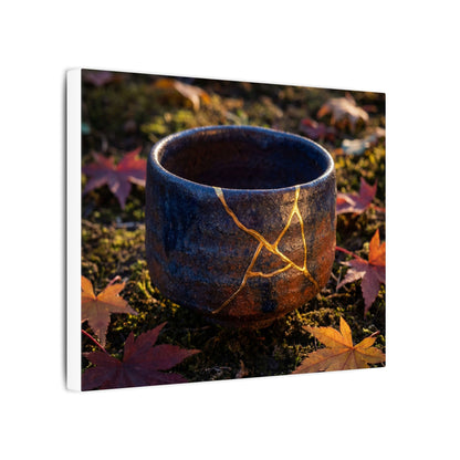 Kanso Moonlit Garden Canvas Art - Kintsugi Gold Repair
