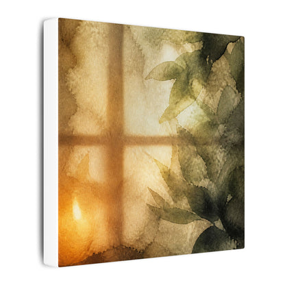 Cozy Shoji Screen Canvas Art - Watercolor Japandi