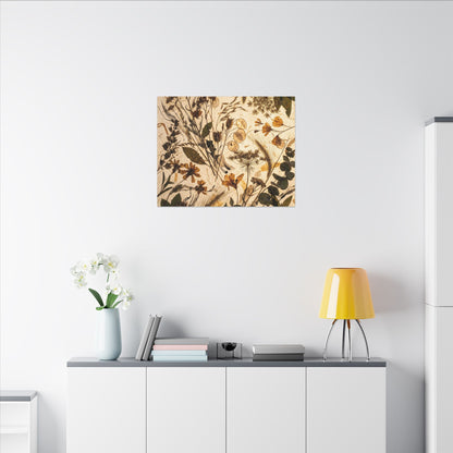 Dried Flowers Summer Canvas Art | Japandi Neutral Design