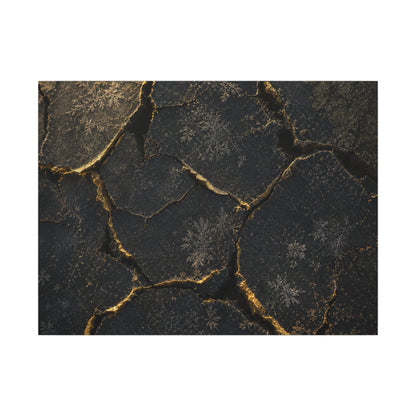 Cracked Earth Canvas Art | Winter Dark Japandi Shadow Zen Art