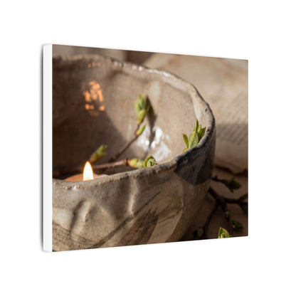 Candlelight Ceramic Bowl Canvas Art - Japandi Ma