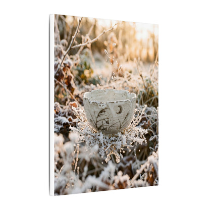 Japandi Ceramic Bowl in Golden Hour | Japanese Pattern Canvas Art