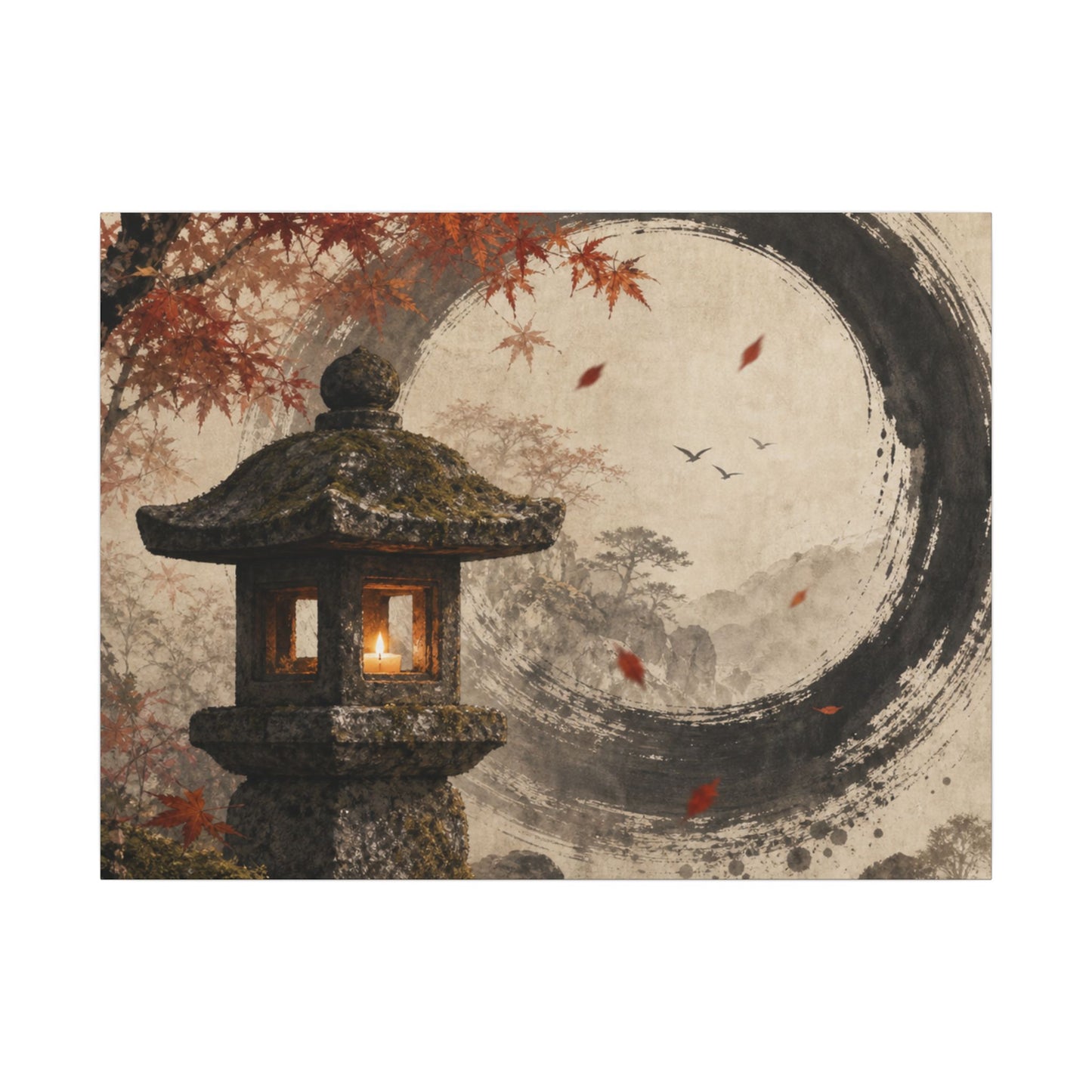 Ma Stone Lantern Canvas Art - Zen Enso