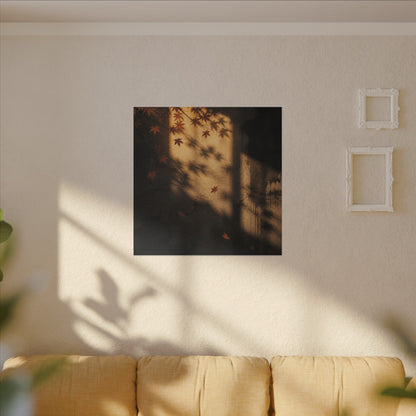 Shadow Play Canvas Art | Autumn Dark Japandi Charcoal Ink Art