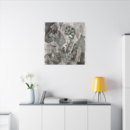 Japandi Fern Unfurling in Overcast | Texture Canvas Art