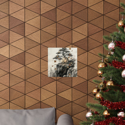 Pine Tree Autumn Wall Art Print | Japandi Elegant Design