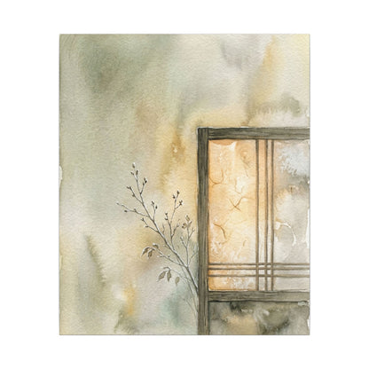 Ma Shoji Screen Canvas Art - Japandi Watercolor