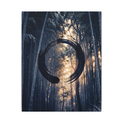 Bamboo Grove Canvas Art | Winter Zen Enso Art