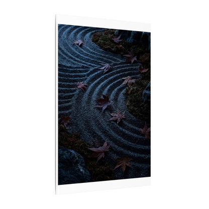 Rock Garden Canvas Art | Autumn Dark Japandi Dark Texture Art