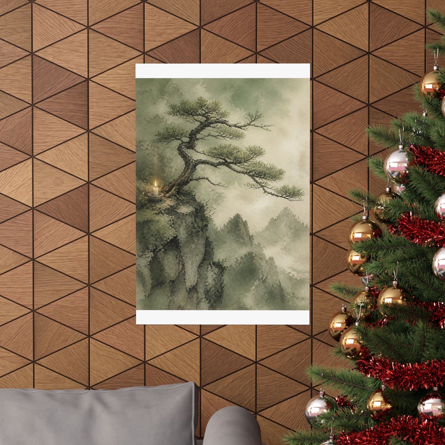 Spring Pine Tree Watercolor Wall Art Print | Cozy Decor