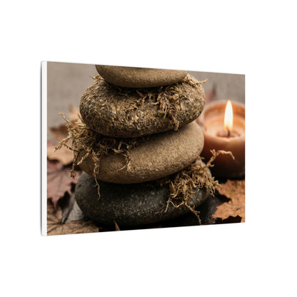 River Stones Canvas Art | Autumn Japandi Texture Art